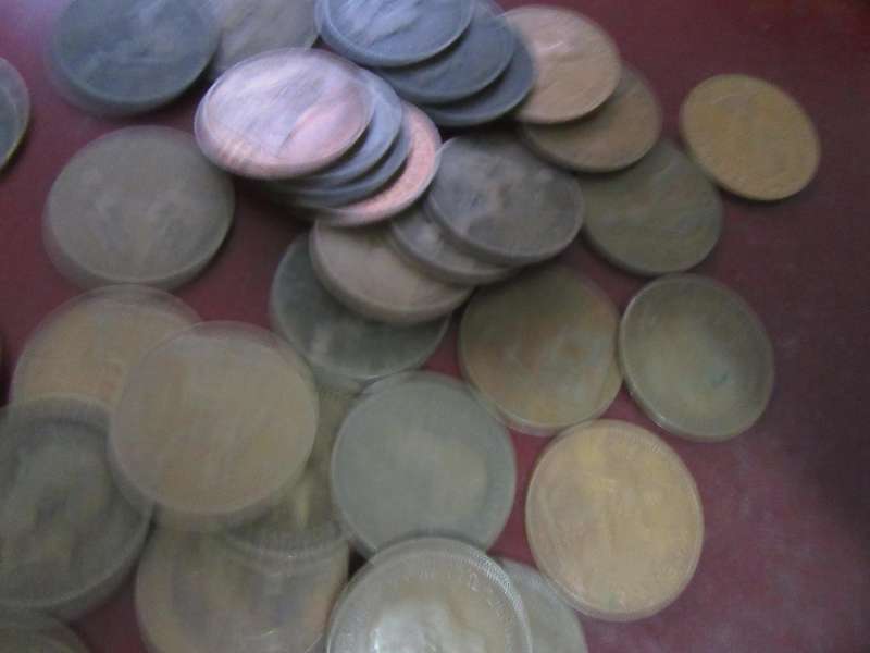 UK 34 old pennies various years as per scan bid per coin lot24