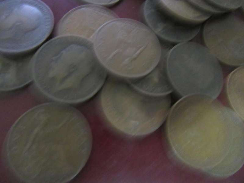 UK 34 old pennies various years as per scan bid per coin lot24