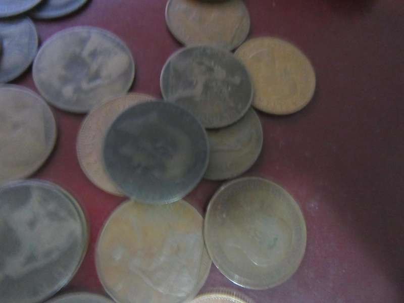 UK 34 old pennies various years as per scan bid per coin lot24