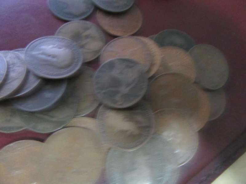 UK 34 old pennies various years as per scan bid per coin lot24