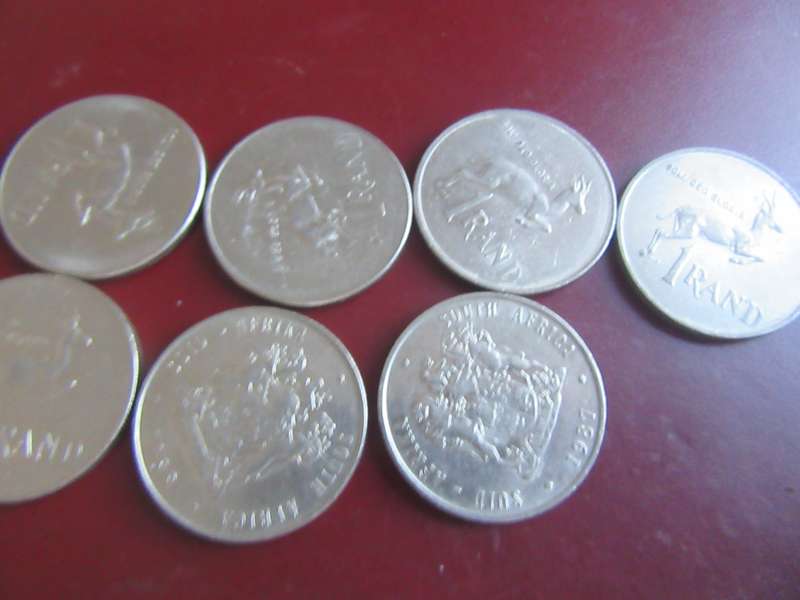 7ONE RAND COINS - VARIOUS YEARS - AS PER SSCAN -AS10