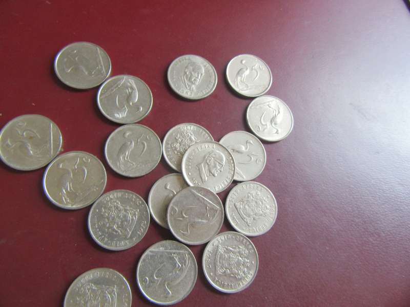 RSA - 18X5CENT COINS - VARIOUS YEARS - AS PER SCAN - AS10A