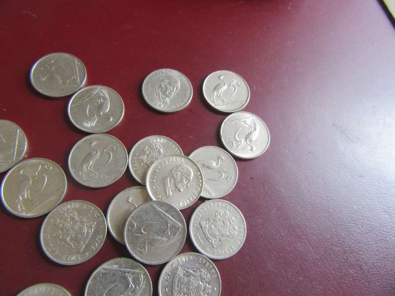 RSA - 18X5CENT COINS - VARIOUS YEARS - AS PER SCAN - AS10A