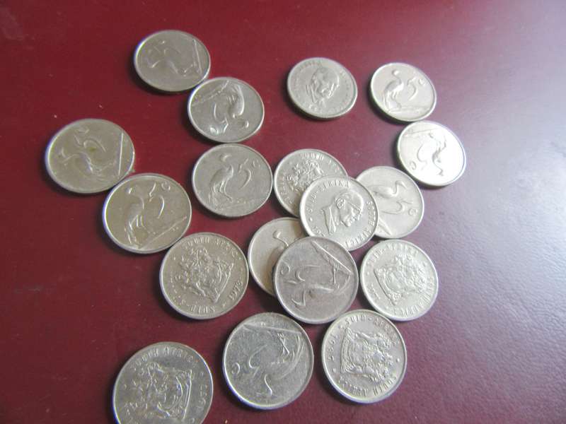 RSA - 18X5CENT COINS - VARIOUS YEARS - AS PER SCAN - AS10A