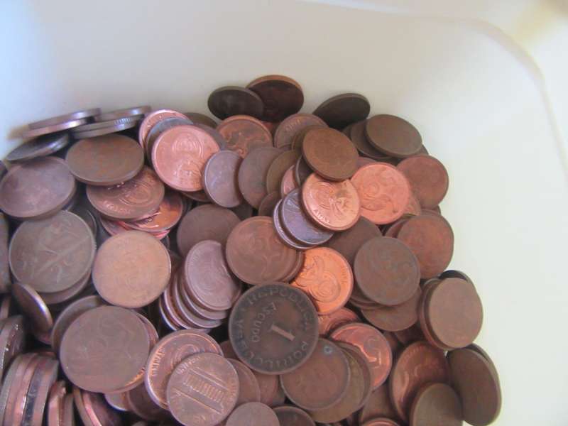 500 UNCHECKED COPPER COINS - MOSTLY RSA - BID PER COIN