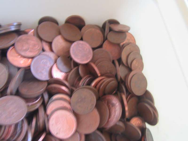 500 UNCHECKED COPPER COINS - MOSTLY RSA - BID PER COIN