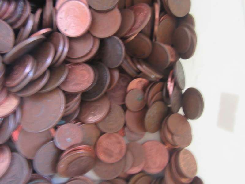 500 UNCHECKED COPPER COINS - MOSTLY RSA - BID PER COIN