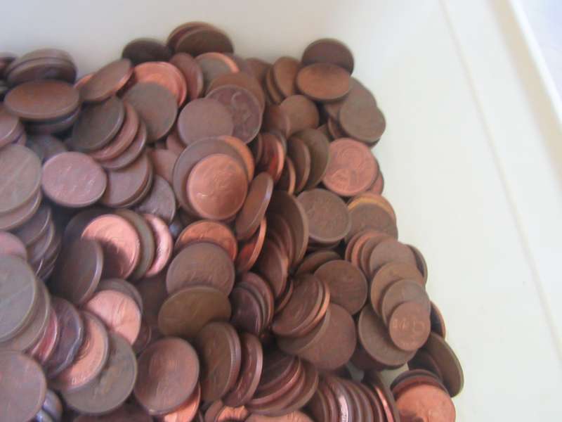 500 UNCHECKED COPPER COINS - MOSTLY RSA - BID PER COIN
