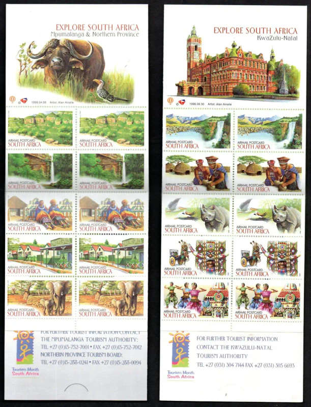RSA 1998 EXPLORE SOUTH AFRICA (X2) MINT AND COMPLETE BOOKLETS. AS PER SCANS. CV R1000