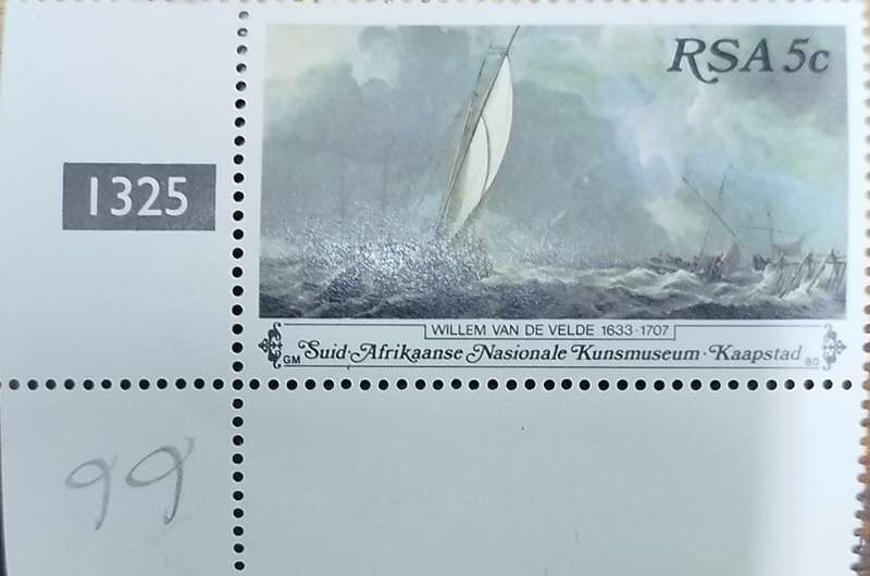 RSA - SACC 485 - Variety Corner Stamp - Dot in cloud - See Scan - UM