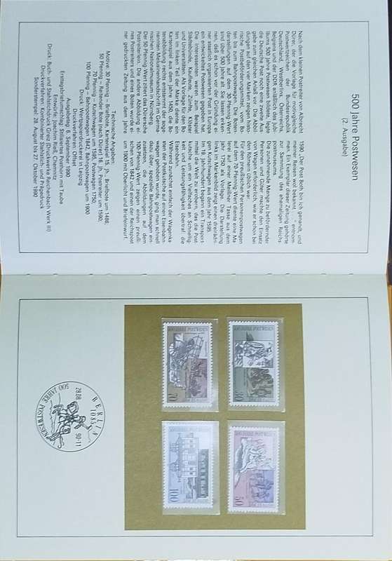 Deutsche Post - Deutsche Bundespost POSTDIENST - 1990 Hardcover Book in Sleeve With Stamps - MINT