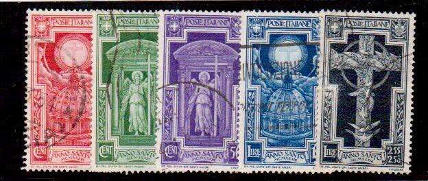 Italy 1933 - Holy Year - Fine Used Set of 5 - SG 384 - 388 - CV R4720