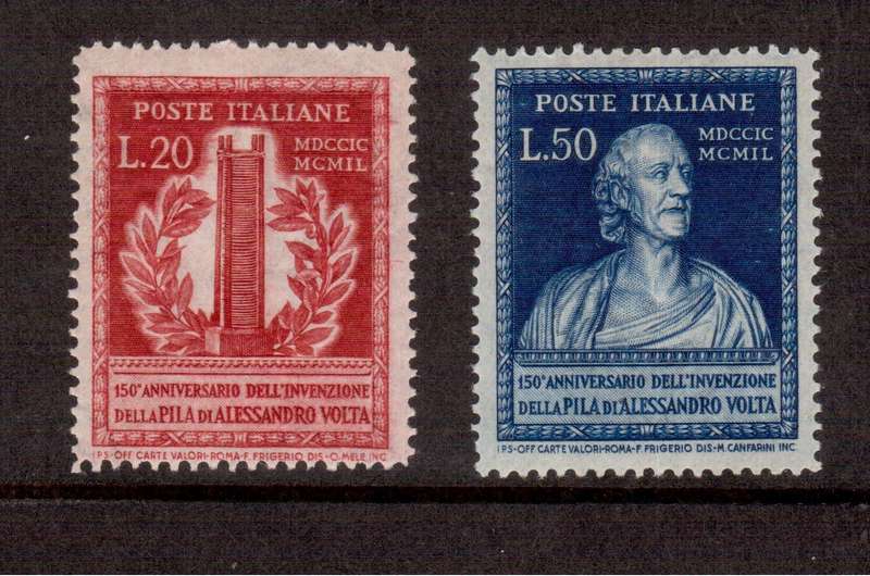Italy - 1949 Ann of Volta - FUM Set of 2 - SG 737 - 738 - CV R4350