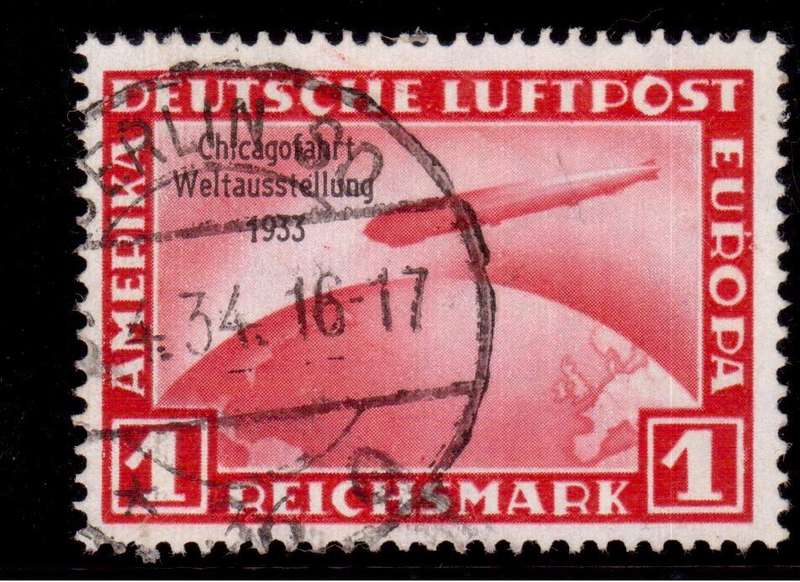 German Empire - 1933 Zeppelin Chicago World EXH Fright SG 510 - 1M FU - CV R14950