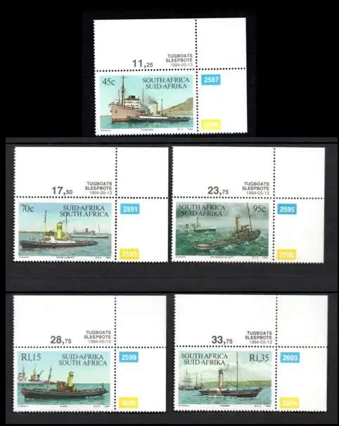RSA 1994: Tugboats Full Corner Set - UMM: SACC 866-870