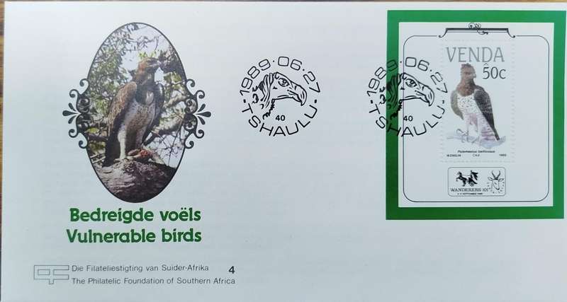 Venda 1989 FDC 4 Endangered Birds Philatelic Foundation