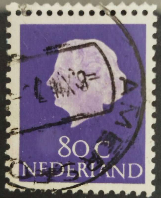 Netherland - SG634 - 85c Purple - FU - Variety "Double Perforation on Top"