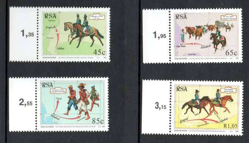 RSA 1993 - National Stamp Day UMM Set: SACC 843-846