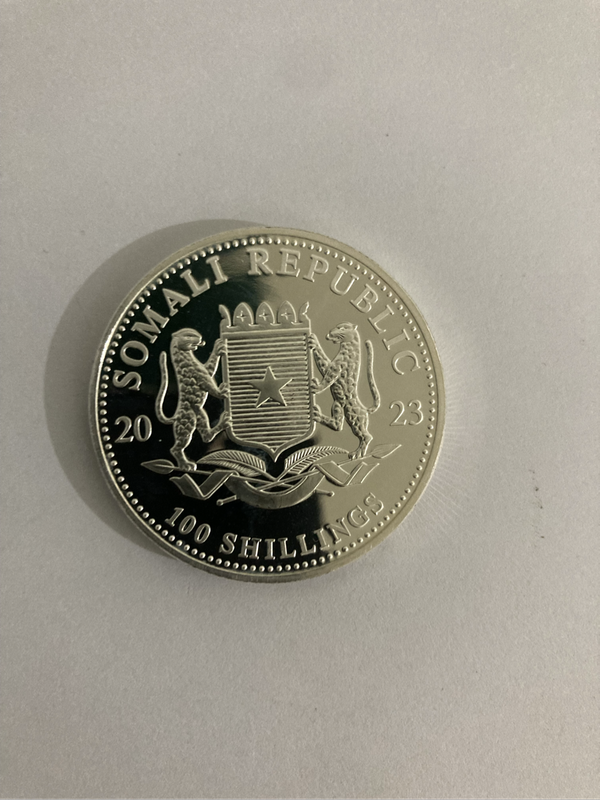 1 Oz 100 Somalian Shilling Silver Proof Coin