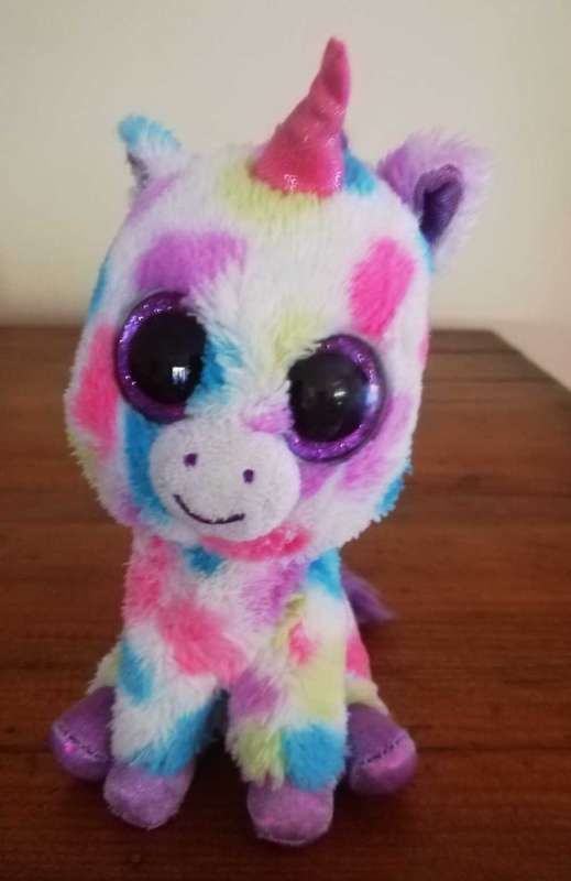 TY Plush Toy. Wishful the Beanie Boo Unicorn. 17cm.