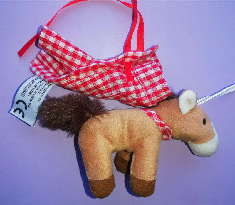 Collectable Pony and checkered Bag Kinder Surprise -  Ferrero Soft Toy. 26cm.