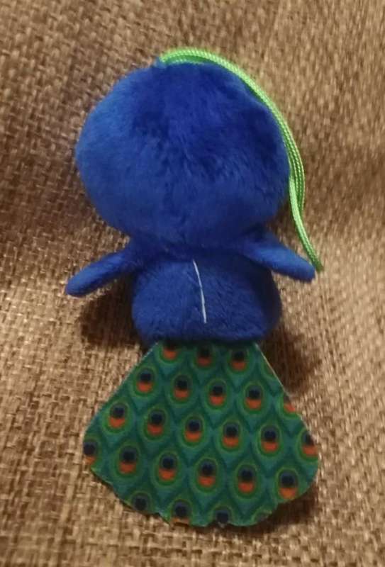 McDonald's Yoo-Hoo & Friends 2013 Happy Meal.  Peakee the Peacock. Plush Hanger Toy. 9cm.