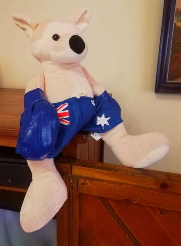 An Australia United Souvenir Boxing Kangaroo. A Plush soft toy. 40cm.
