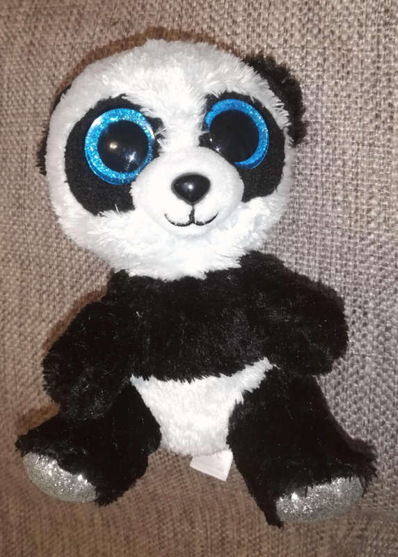 Bamboo the TY Silk Panda Bear. Plush Beanie Boo. 15cm.