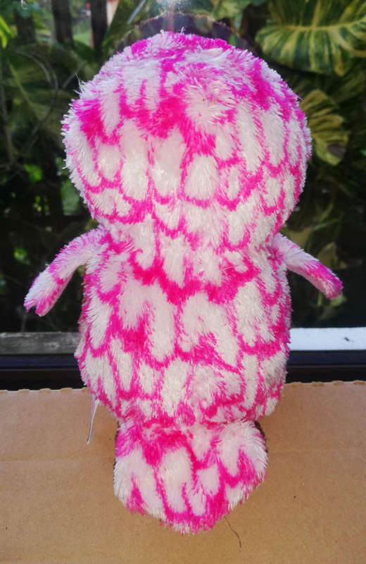 TY 2013 Plush Toy. Ty Beanie Boos - PINKY the Pink Owl Glitter Eyes! 16cm.
