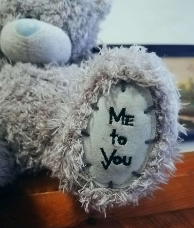 Tatty Teddy Handmade with Love from `Me to You`.  20cm.