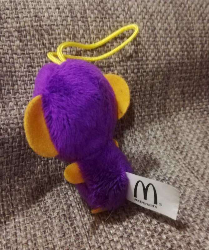 McDonald's Yoo-Hoo & Friends 2013 Happy Meal. Sanchee Ape Plush Hanger Toy. 9cm.
