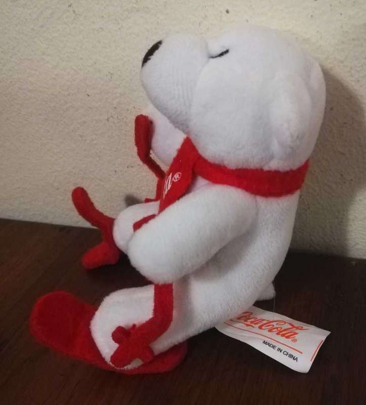 Collectable Coca-Cola Teddy Bear on Ski's with a red Scarf. 13cm.