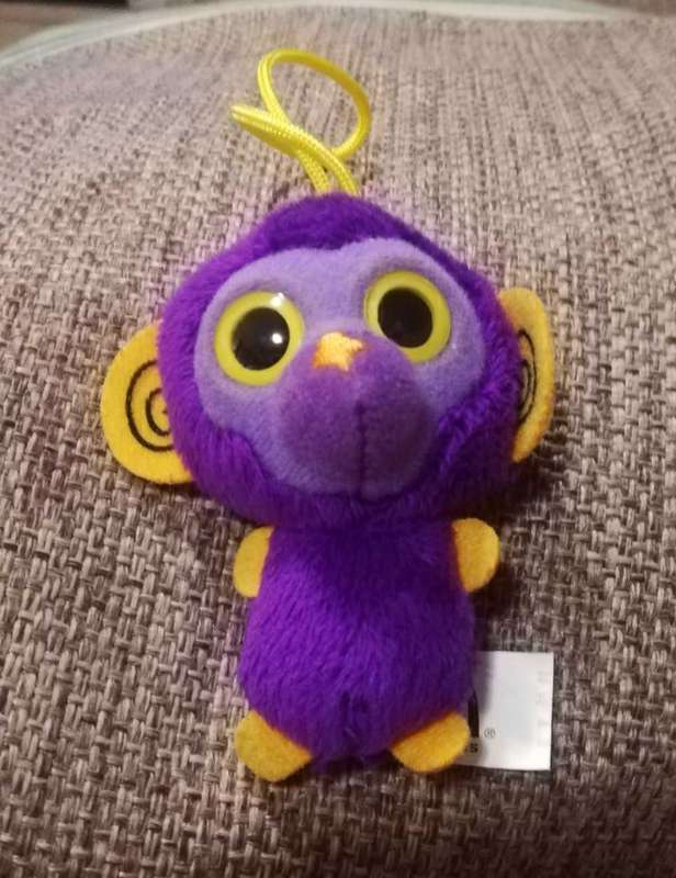 McDonald's Yoo-Hoo & Friends 2013 Happy Meal. Sanchee Ape Plush Hanger Toy. 9cm.