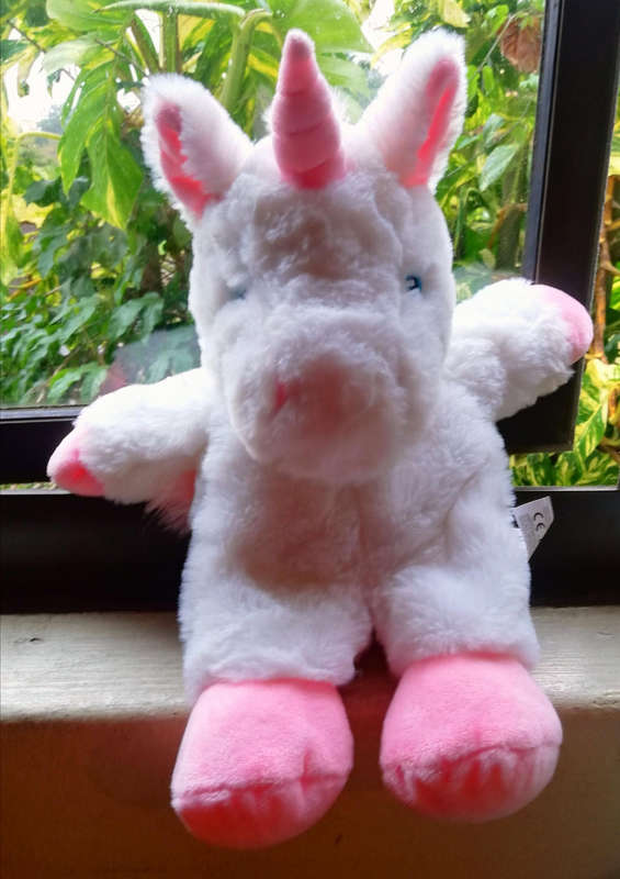 Sparkles the Unicorn. A Plush Hand Puppet. 36cm.
