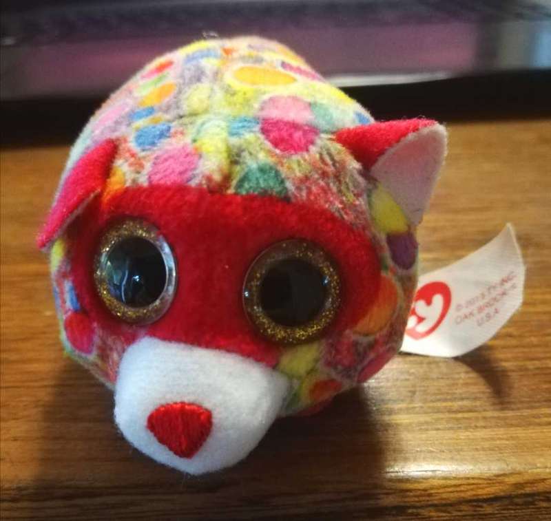 McDonald's Beanie Boos Teeny TY's. Stackable Happy Meal Toy 2019. Rugger the Red Raccoon. 13cm.