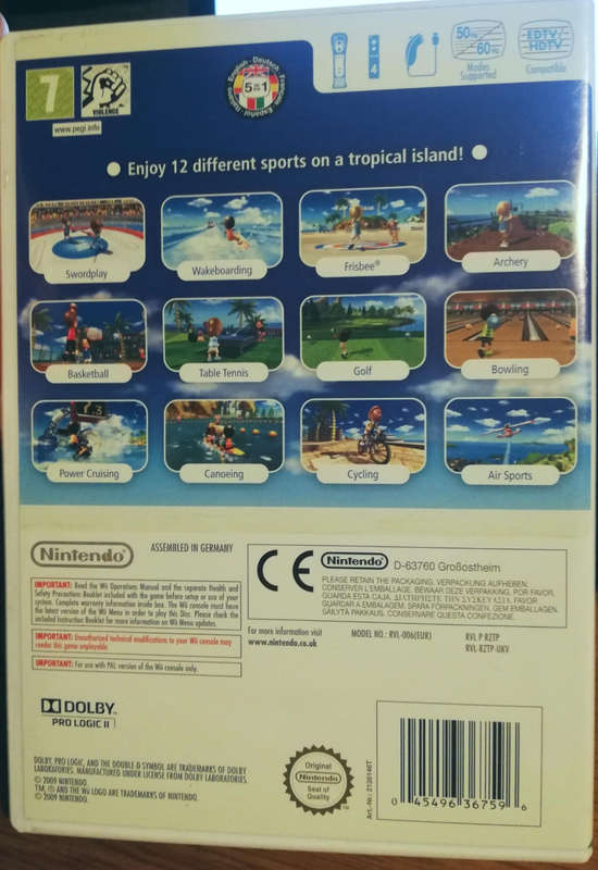 Nintendo Wii. Sports Resort (Normal DVD Case) Video Game. 12 Sports in One!