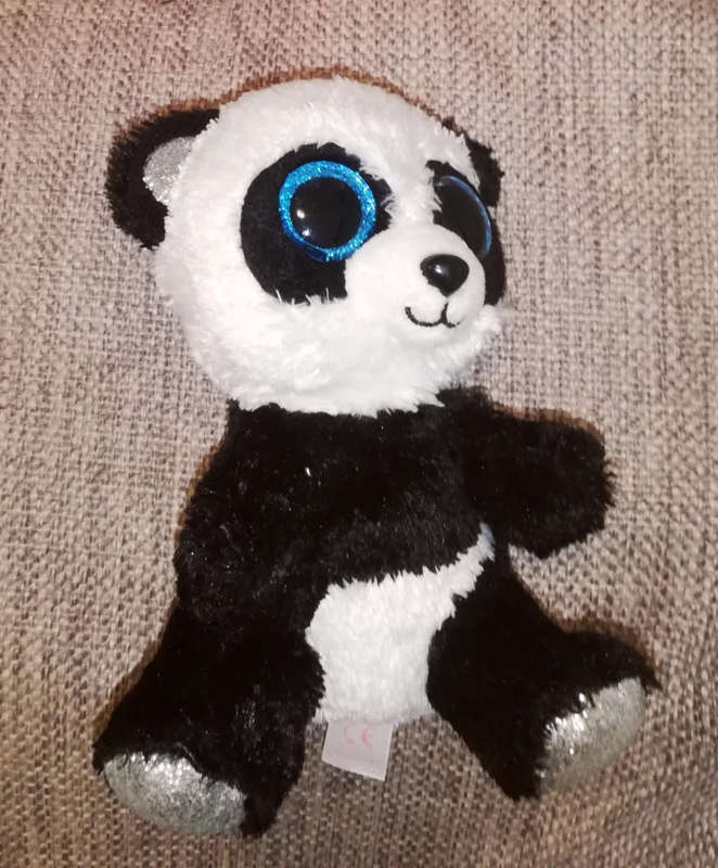 Bamboo the TY Silk Panda Bear. Plush Beanie Boo. 15cm.
