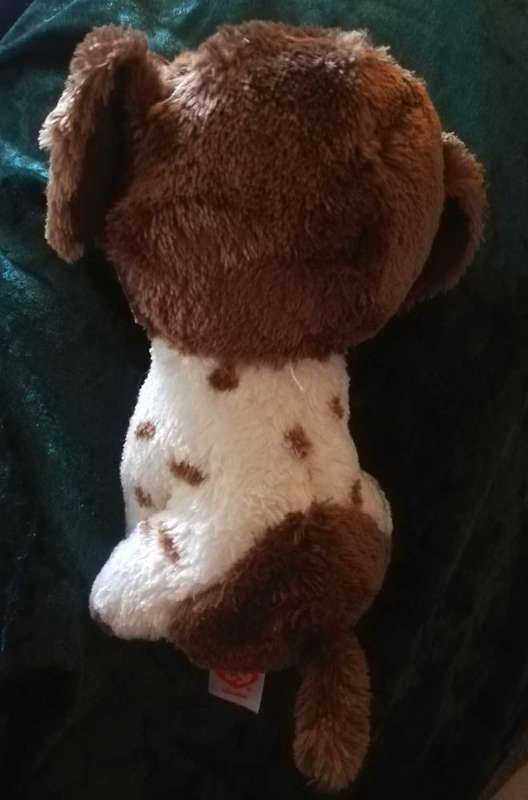Ty Silk. Muddles the Beanie Boo White and Brown Dog. 2022. 16cm.