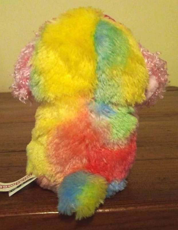 Keel Toys Mini Motsu. Flossy the Rainbow Poodle Dog. Soft Plush Beanie Toy.