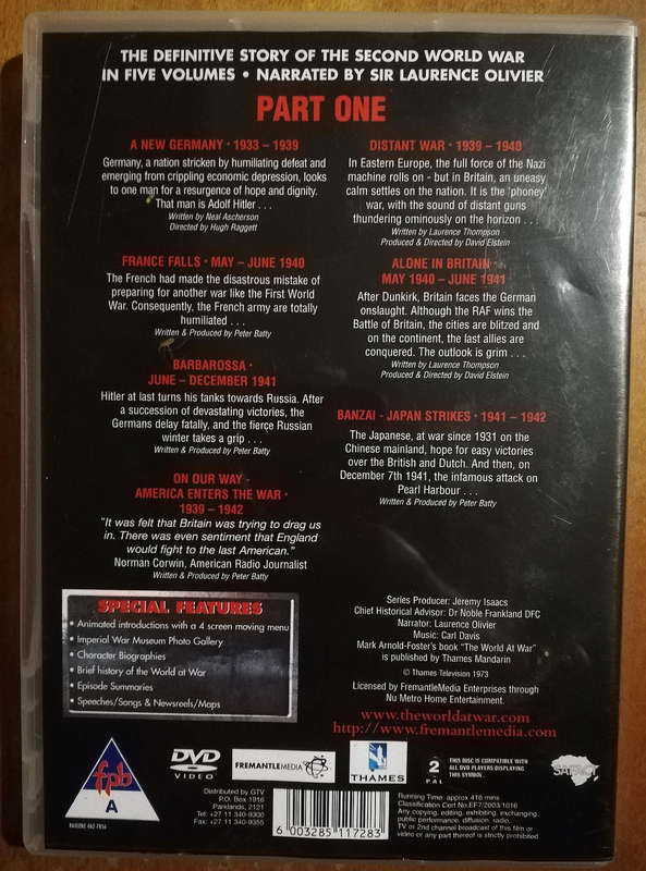 The World at War DVD. Part 1 in a series of 5. Over 7 hours.