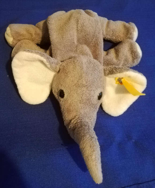 A Collectable Steiff Elephant Called Trampili. Plush Beanie Bag Toy.