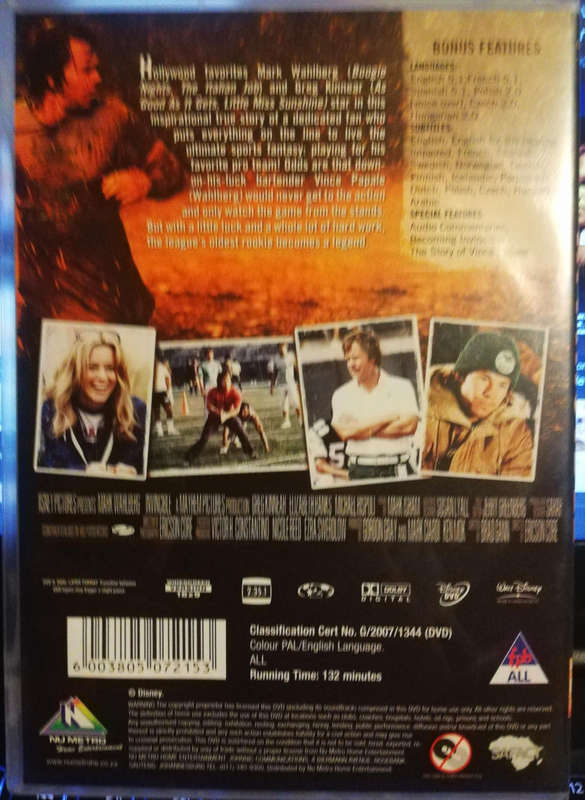 Invincible. Mark Wahlberg. A true story. Walt Disney Movie. DVD.