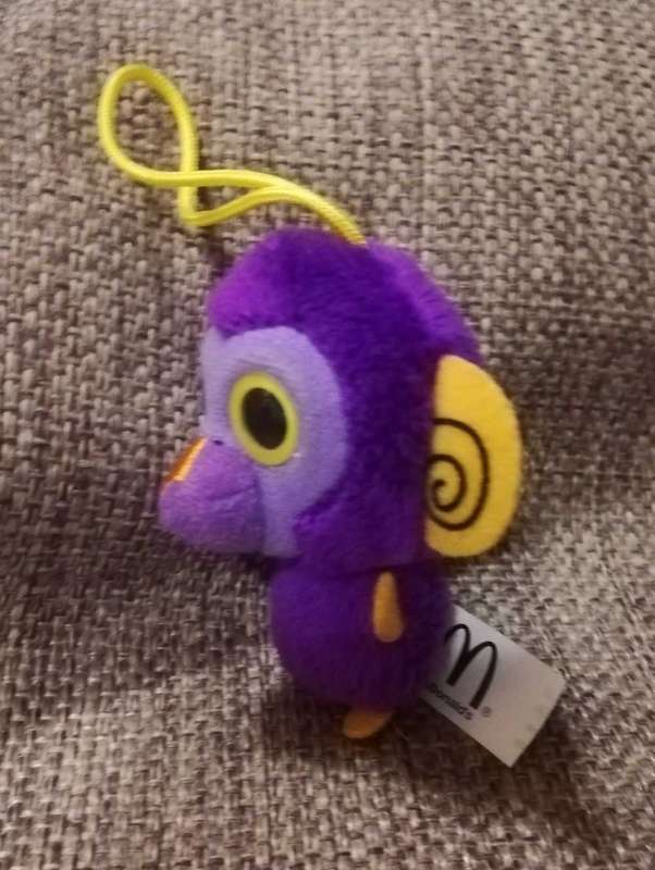 McDonald's Yoo-Hoo & Friends 2013 Happy Meal. Sanchee Ape Plush Hanger Toy. 9cm.