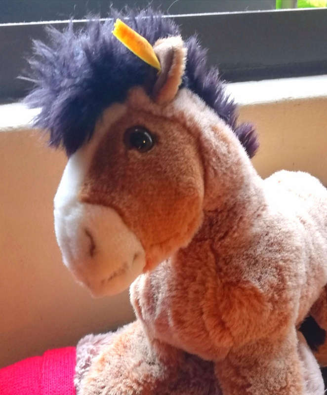 A Collectable Steiff Donkey called Molly. Plush Dangling Toy. 32cm.