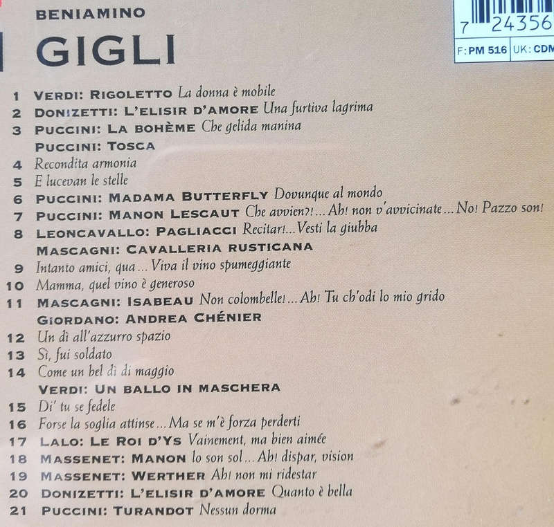 Opera Heroes. Beniamino Gigli. EMI Classics. CD.