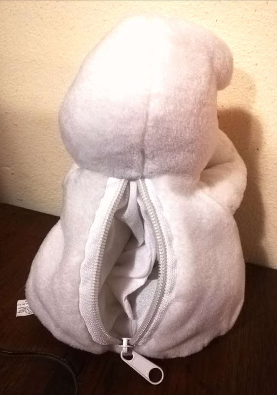 Fatso a little fat Ghost with a Halloween Pumpkin and little Pouch on back. Are you scared? 23cm.