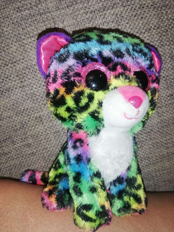 Collectable TY Beanie Boo Dotty the Rainbow Leopard. 16cm.