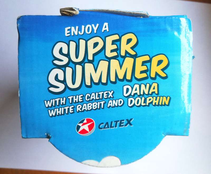 Vintage Caltex Super Summer Collection. White Rabbit And Dana Dolphin Collector's Glass.