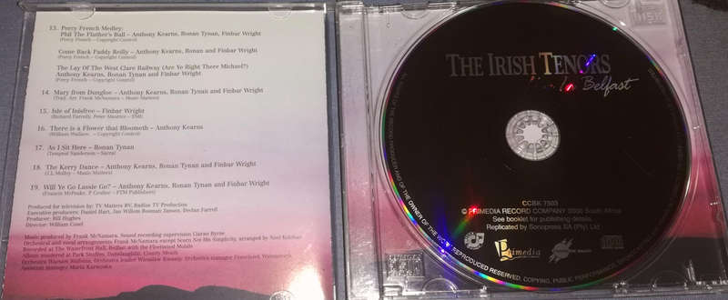 The Irish Tenors. Live in Belfast. CD. Great price!