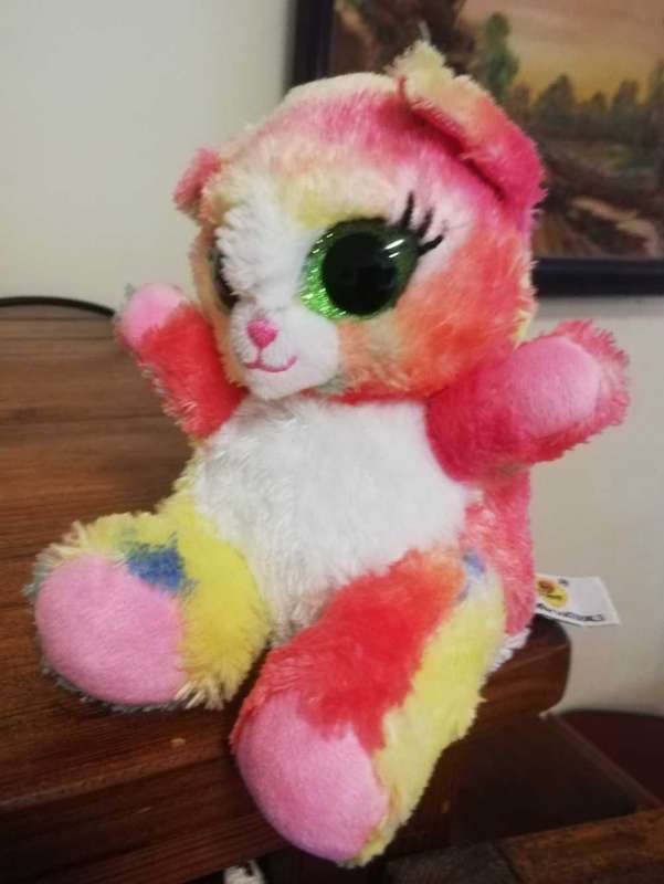 Rainbow Cat! Super soft Bauer plush toy! 13cm.